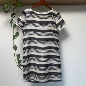 Cupcakes and Cashmere Sequin Black and White Stripe Party Dress